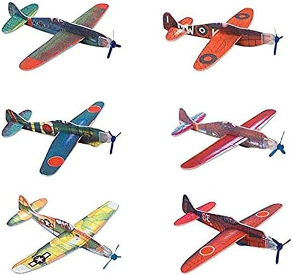 Rhode Island Novelty 8 Inch Flying Glider Plane, Set Of 12 Multicolor