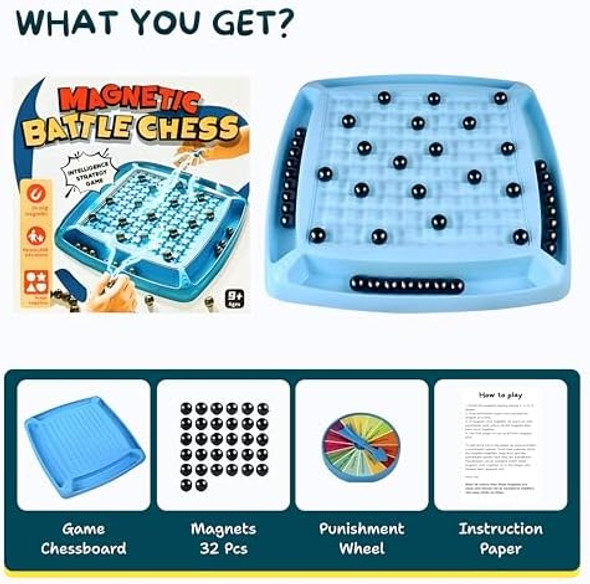 Sarvo Kitchen Sk Magnetic Chess Game With 32 Magnets – Kids Play – Chess With Stones – Board For Kids 8-12 Yrs – Adults – Family