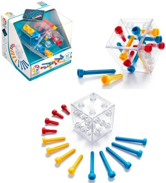 Smartgames Criss Cross Cube 3D Puzzle Game - Brainteaser With 80 Challenges For Ages 8 - Adult Smartgames Criss Cross Cube 3D Puzzle Game - Brainteaser With 80 Challenges For Ages 8 - Adult