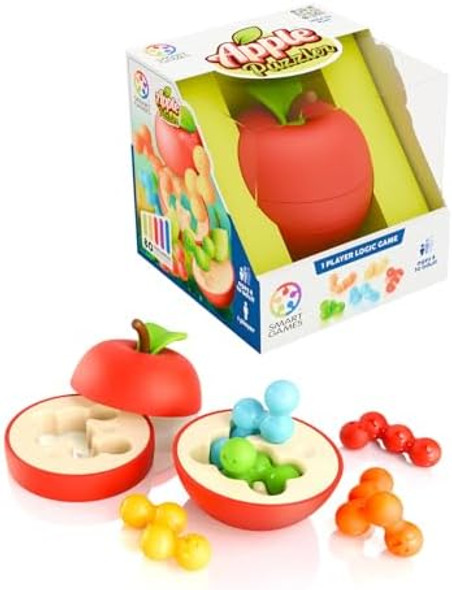 Smartgames Apple Puzzler 3D Logic Game With 80 Challenges For Ages 8 - Adult. Fit The Worms And Close The Apple Smartgames Apple Puzzler 3D Logic Game With 80 Challenges For Ages 8 - Adult. Fit The Worms And Close The Apple