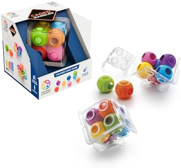 Smartgames Caged Marbles 3D Logic Game With 80 Challenges For Ages 10 - Adult. Can You Fit The Marbles In The Cube Smartgames Caged Marbles 3D Logic Game With 80 Challenges For Ages 10 - Adult. Can You Fit The Marbles In The Cube