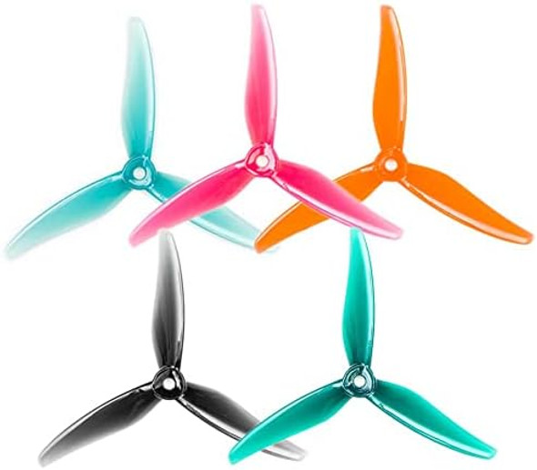 Sologood 10Pair Gemfan Hurricane 51466 V2 Mck 3 Blade/Tri-Blade 5.1 Inch Propeller Cw Ccw Props Compatible For 2207 2208 2205-2306 Brushless Motor Fpv Racing Drone(10Cw + 10Ccw)