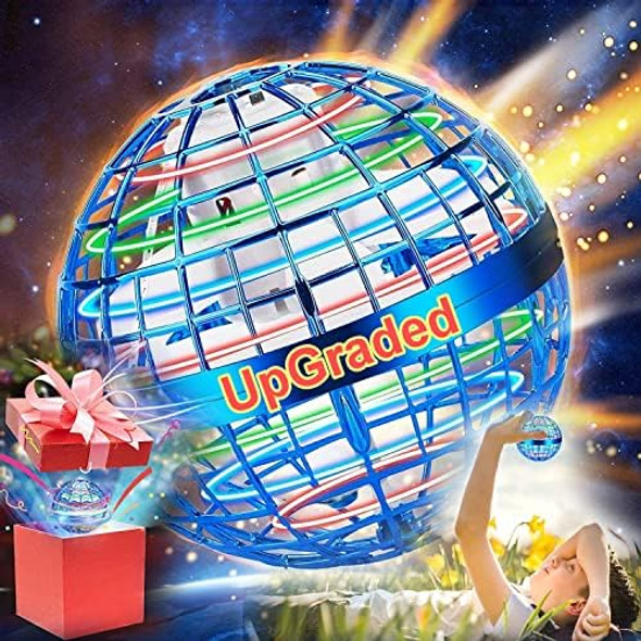 Soocool d Flying Orb Ball Pro Toys, Globe 360°Rotating Magic Led Lights, Fly Orb Boomerang Spinner Toy, Fly Mini Drone With Gyroscope For Kids Adult Indoor Outdoor (d, Blue)
