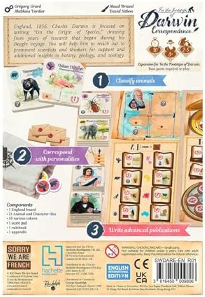 Sorry We Are French In The Footsteps Of Darwin: Correspondence Expansion To Mensa Select Winner Ages 8+ 2 To 5 Players 30 Minutes