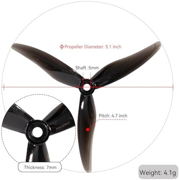 Speedy Bee 20Pcs Fpv Drone Props Propeller: Gemfan Hurricane 51477 Tri-Blade 5 Inch Props For 4S 6S Fpv style Racing, 10Xcw 10Xccw Speedy Bee 20Pcs Fpv Drone Props Propeller: Gemfan Hurricane 51477 Tri-Blade 5 Inch Props For 4S 6S Fpv style Racing, 10Xcw 10Xccw