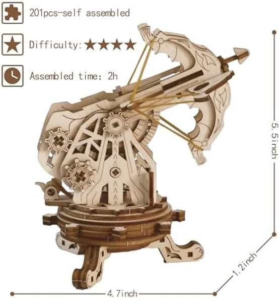 Suerte 3D Wooden Puzzle For Adults Ballista Building Model Kits Crossbows 3-D Diy Ballista Assembling Catapult Toy s For Man Boys