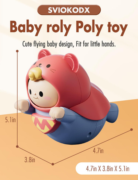 Sviokodx Baby Roly-Poly Toy,Wobble Toy For Boy Gir,Crawling,Tummy Time,Sensory & Musical,Baby Essentials For Travel, s For 18+ Month Toddler Sviokodx Baby Roly-Poly Toy,Wobble Toy For Boy Gir,Crawling,Tummy Time,Sensory & Musical,Baby Essentials For Travel, s For 18+ Month Toddler