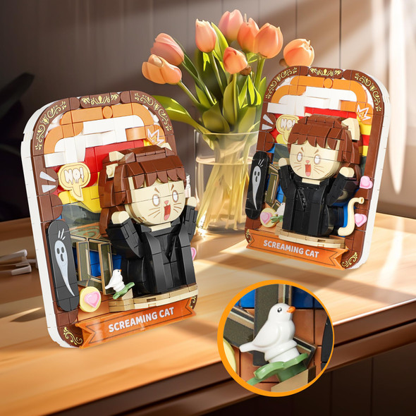 Sviokodx Cute 3D Painting Anime Toy Building Sets,Model Building Kits For Kids And Adults,Screaming Cat Building Blocks Sets ,Famous Art Sets For Women,Birthday s For Kids(416+ Pieces Bricks) Sviokodx Cute 3D Painting Anime Toy Building Sets,Model Building Kits For Kids And Adults,Screaming Cat Building Blocks Sets ,Famous Art Sets For Women,Birthday s For Kids(416+ Pieces Bricks)
