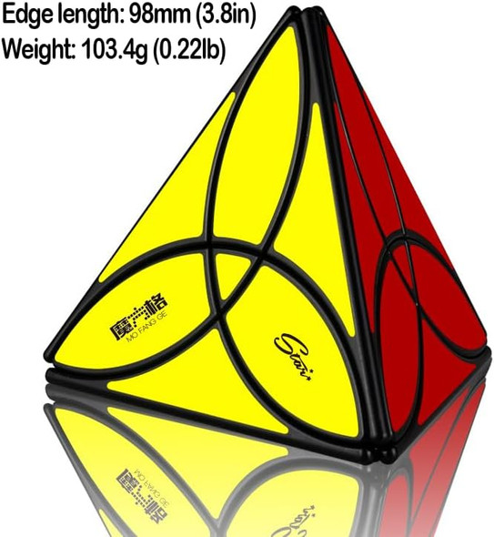 Tanch Four-Leaved Clover Pyramid Speed Cubes Shamrock Triangle Magic Cubes Trefoil Speed Cubes Puzzle Cloverleaf Structure Speed Cubes Black