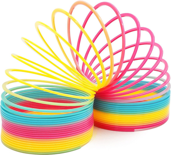 The Dreidel Company The Dreidel Company Jumbo Rainbow Plastic Coil Spring, Party Favor For Kids, Individually Wrapped, 7" (175Mm) Spring (Single) The Dreidel Company The Dreidel Company Jumbo Rainbow Plastic Coil Spring, Party Favor For Kids, Individually Wrapped, 7" (175Mm) Spring (Single)