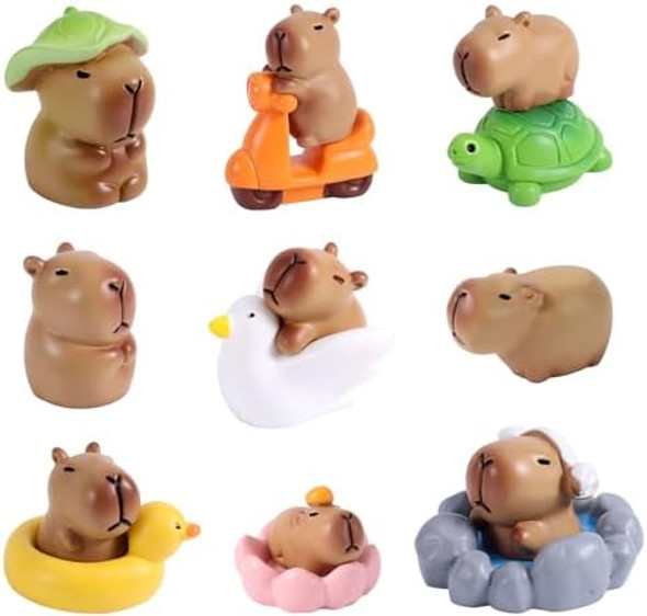 Tinoaly 13Pcs Mini Resin Capybara Figurines, Small Animal Toys Stuff For Car Dashboard Decorations, Miniature Garden Landscape, Little Birthday Party Favors Tiny Cake Cake Toppers Diy Crafts Blind Box Game Tinoaly 13Pcs Mini Resin Capybara Figurines, Small Animal Toys Stuff For Car Dashboard Decorations, Miniature Garden Landscape, Little Birthday Party Favors Tiny Cake Cake Toppers Diy Crafts Blind Box Game