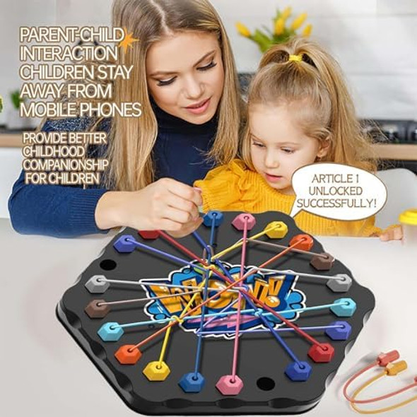 Tlveip Rope Untangling Puzzle Game, Educational Strategy Board Game For Kids & Adults,Parent-Child Interaction,Family Travel Party Toys, s For All Ages(Black)