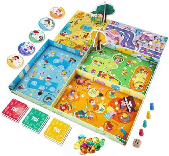 Toi Toi Super Safety Kids Game - Preschool Learning For 5 Life Scenes, Educational Board Game For Toddlers, Boys And Girls, 2-4 Players