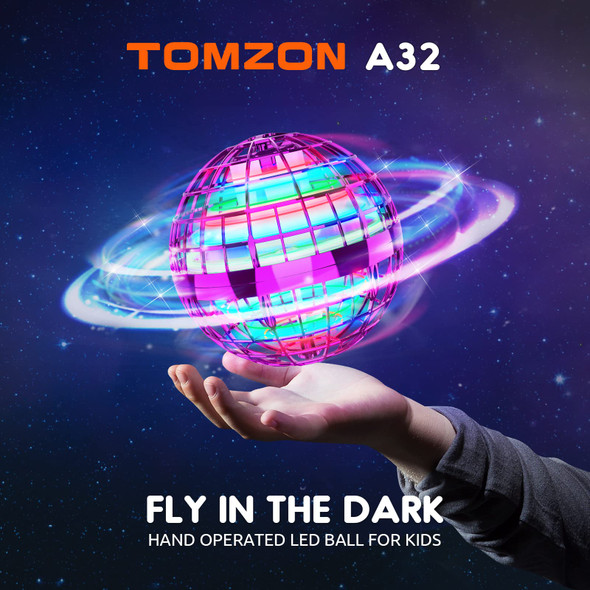 Tomzon Tomzon Flying Orb Ball, Cool Toys For Boys Girls, Hover Ball Boomerang Fidget Spinner, Drone For Kids With Colorful Light Flying Spinner, A32 Purple