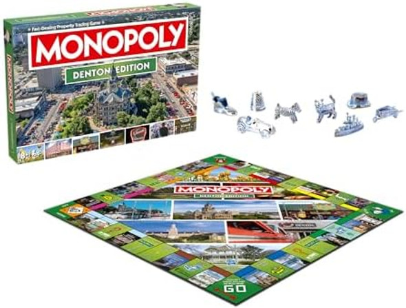 Top Trumps Monopoly Board Game Denton Tx Edition : 2-6 Players Family Board Games For Kids And Adults, Board Games For Kids 8 And Up, For Kids And Adults, Ideal For Game Night