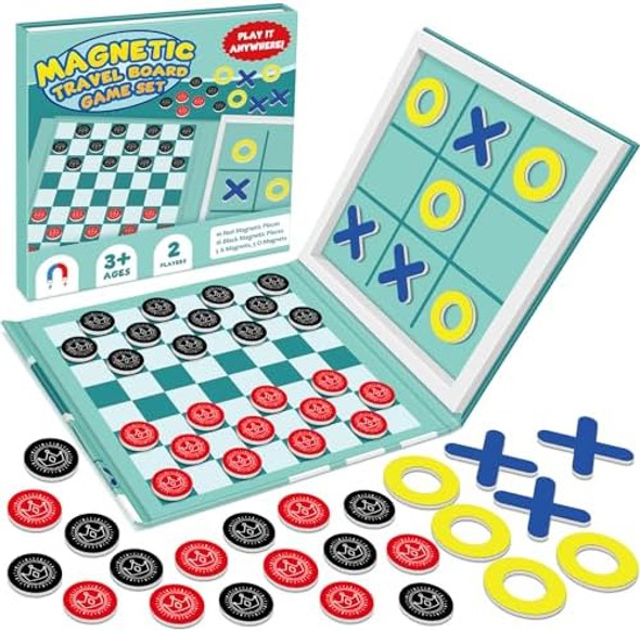 Torlam Magnetic Travel Games For Kids, Board Game Chess Party Camping Games Road Family Night Car Trip Games Activities For Kids And Adults