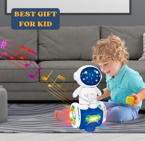 Trekone Robot Dancing Toy Astronaut Car Electric, 360° Spin Interactive, Musical And Light Up, Birthday Boys And Girls, Obstacle Avoidance