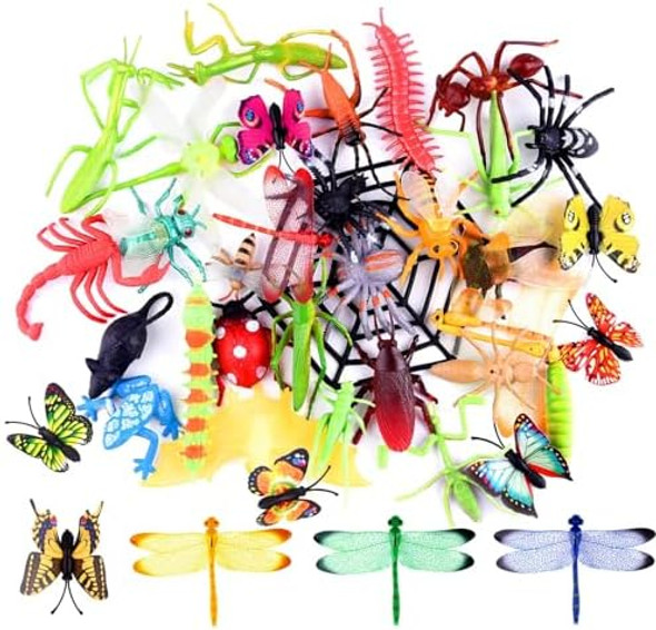 Tuparka 49 Pcs Plastic Insect Figure Toys Assorted,Lifelike Insects Model Gag Toys For Children Favors School Educational, Party Bag Fillers Tuparka 49 Pcs Plastic Insect Figure Toys Assorted,Lifelike Insects Model Gag Toys For Children Favors School Educational, Party Bag Fillers