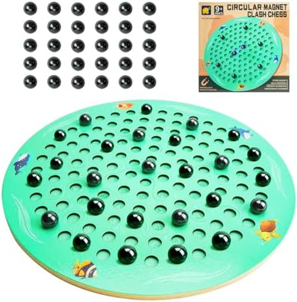 Uniqus Magnetic Chess Game With Wooden Chess Board Magnetic Chess Set With 30Pcs Magnetic Balls Magnet Game For Kids Adults Seniors Best Board Game For Family Games Night Party Game Travel Game