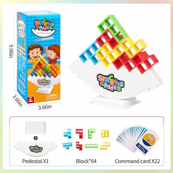 Uniqus 64 Pcs Tetra Tower Stack Game,Team Tower Balancing Games,Balance Stacking Game For 2 Players+ Party,Family Night, Party Indoor Activities Uniqus 64 Pcs Tetra Tower Stack Game,Team Tower Balancing Games,Balance Stacking Game For 2 Players+ Party,Family Night, Party Indoor Activities