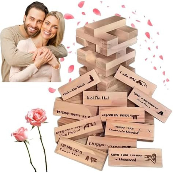 Uniqus Lust Tower - 48Pcs Super Naughty Block Tower Game, Fun Date Night Activities, Valentine Tumbling Tower Stacking Blocks, Date Night Party Game (1 Set) Uniqus Lust Tower - 48Pcs Super Naughty Block Tower Game, Fun Date Night Activities, Valentine Tumbling Tower Stacking Blocks, Date Night Party Game (1 Set)