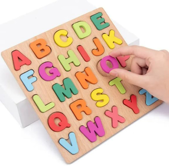 Uniqus Wooden Puzzles For Toddlers, Wooden Alphabet Numbers Shape Learning Puzzles For +3 Year Old Kids Educational Toys For Boys Girls