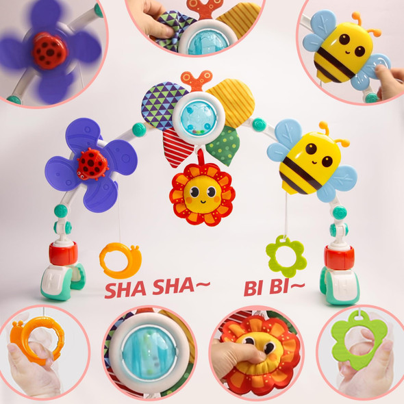 Utoplikey Baby Activity Arch Toy Bar For Stroller, Bassinets And Car Seat, Adjustable Crib Toys Hanging Attachment, Sensory Development Toys With Rattles Utoplikey Baby Activity Arch Toy Bar For Stroller, Bassinets And Car Seat, Adjustable Crib Toys Hanging Attachment, Sensory Development Toys With Rattles