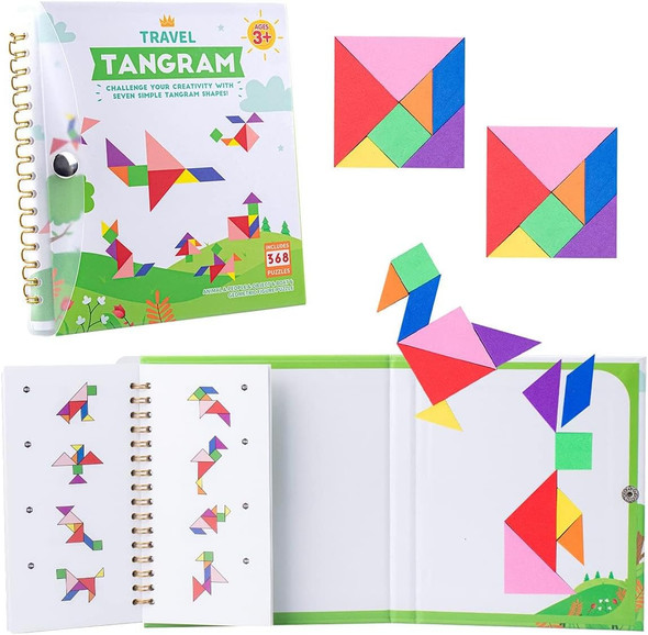 Vanmor Travel Tangram Puzzle With 2 Sets Magnetic Plate-Montessori Shape Pattern Blocks Jigsaw Road Trip Games With 368 Solution - Iq Book Educational Toy Brain Teaser For Kids Adults Challenge Vanmor Travel Tangram Puzzle With 2 Sets Magnetic Plate-Montessori Shape Pattern Blocks Jigsaw Road Trip Games With 368 Solution - Iq Book Educational Toy Brain Teaser For Kids Adults Challenge