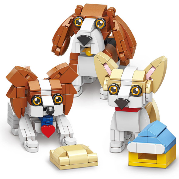 Vilbocr Micro Mini Blocks Dog，Cute Animal Building Blocks，Pet Micro Mini Building Blocks，3D Puzzle Collection Animal Model Toys Building Bricks For Kids (Shiba Inu Pug Border Collie)