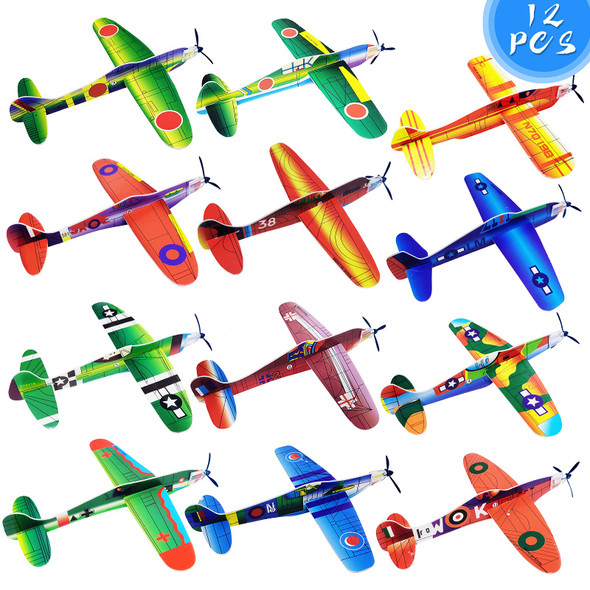 Visen 8" Airplane Toy,12 Different Designs Planes Toys For Boys,Foam Glider Planes Toys,Birthday Favors Lightweight Paper Airplanes,Individually Packed Outdoor Flying Toys,Party Favors For Kids 8-12(24 Pcs) Visen 8" Airplane Toy,12 Different Designs Planes Toys For Boys,Foam Glider Planes Toys,Birthday Favors Lightweight Paper Airplanes,Individually Packed Outdoor Flying Toys,Party Favors For Kids 8-12(24 Pcs)