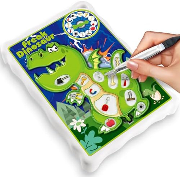 Vizikn Dinosaur Operate Board Game For Kids Ages 3-8, Fun Games Operate Game Play With Tweezers & Fun Game Pieces, Family Games For Kids,Board Toys For 1+ Players