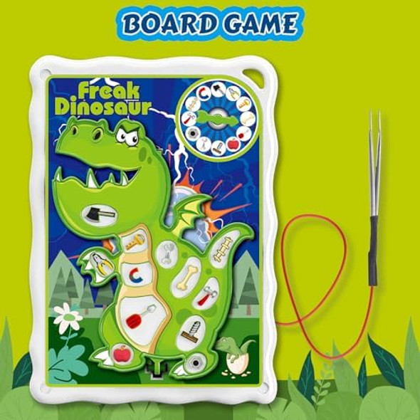 Vizikn Dinosaur Operate Board Game For Kids Ages 3-8, Fun Games Operate Game Play With Tweezers & Fun Game Pieces, Family Games For Kids,Board Toys For 1+ Players