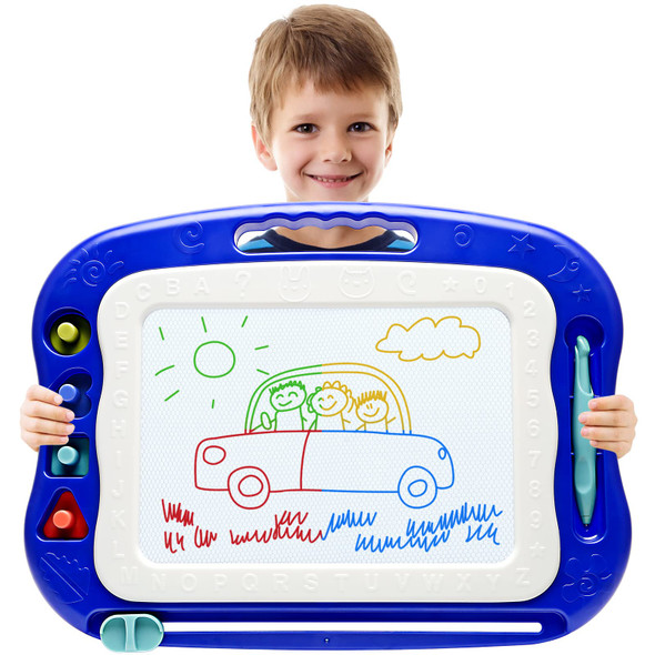 Vusum Magnetic Drawing Board,Large Doodle Board Toddler Toys For Girls Boys 3 4 5 6 7 Year Old Kids Etch A Colorful Sketch Magnet Erasable Pad (Blue) Vusum Magnetic Drawing Board,Large Doodle Board Toddler Toys For Girls Boys 3 4 5 6 7 Year Old Kids Etch A Colorful Sketch Magnet Erasable Pad (Blue)