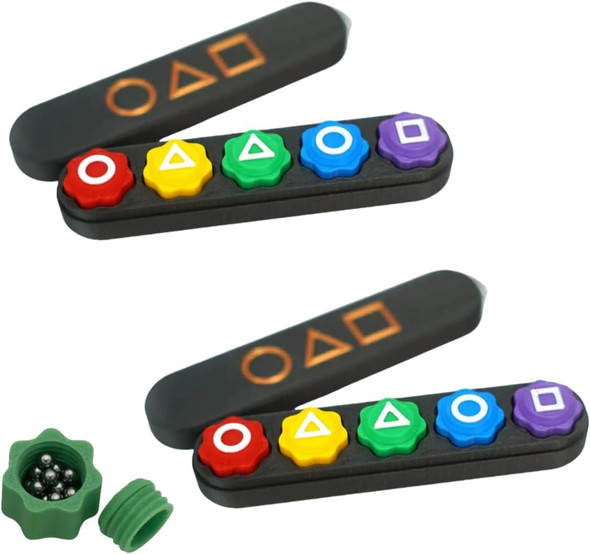 W.Sealet Weighted Gonggi Korean Game - Classic Korean Traditional Toss & Catch Popular Game With Steel Balls, Durable Plastic Jacks