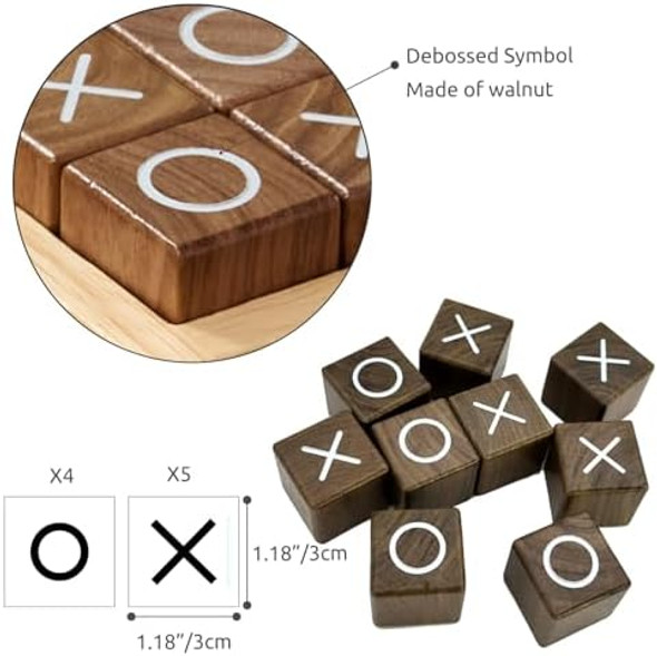 Wowme Tic Tac Toe Board Game Noughts Crosses Games Coffee Table Decor For All Ages Size 4 By 4 Inch Wowme Tic Tac Toe Board Game Noughts Crosses Games Coffee Table Decor For All Ages Size 4 By 4 Inch
