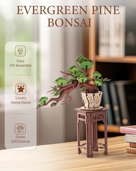 Wowood 3D Wooden Puzzle For Adults - Evergreen Pine Bonsai, Diy Wood Model Kit, Creative Craft Kit, Unique And Home Decor For Nature Lovers (115Pcs) Wowood 3D Wooden Puzzle For Adults - Evergreen Pine Bonsai, Diy Wood Model Kit, Creative Craft Kit, Unique And Home Decor For Nature Lovers (115Pcs)