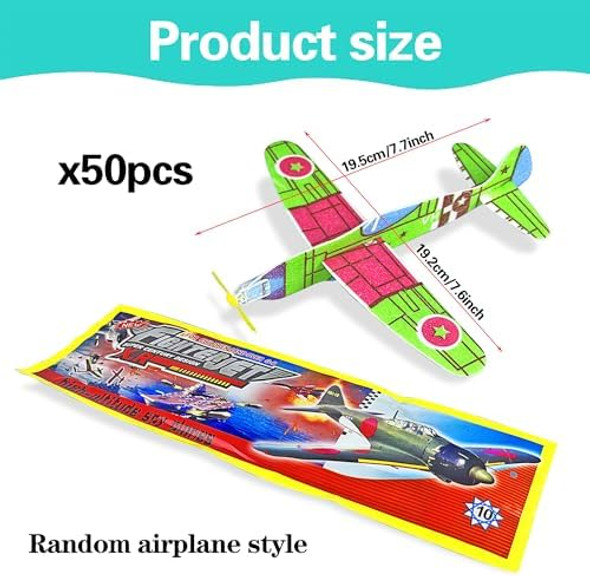 Xipegpa Xipegpa 50Pcs 8 Inch Foam Glider Planes Toys Individually Packed Outdoor Flying Toys Perfect As Birthday Party Favor And Prize Reward Different Designs Xipegpa Xipegpa 50Pcs 8 Inch Foam Glider Planes Toys Individually Packed Outdoor Flying Toys Perfect As Birthday Party Favor And Prize Reward Different Designs