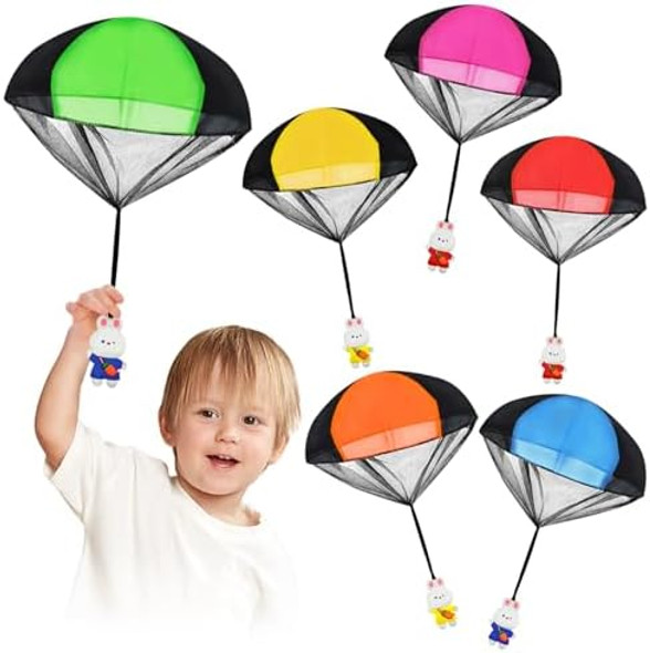 Xohny Parachute Toys For Kids, 6 Pack Outdoor Throwing Flying Toys, Unique Boys & Girls Easter Basket Stuffers Xohny Parachute Toys For Kids, 6 Pack Outdoor Throwing Flying Toys, Unique Boys & Girls Easter Basket Stuffers