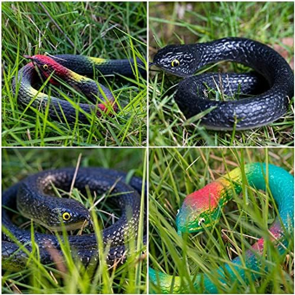 Xsltkby Rubber Snakes To Keep Birds Away - 4 Pcs Realistic Fake Rubber Snake For Garden Props To Scare Birds, Squirrels And Mice Xsltkby Rubber Snakes To Keep Birds Away - 4 Pcs Realistic Fake Rubber Snake For Garden Props To Scare Birds, Squirrels And Mice