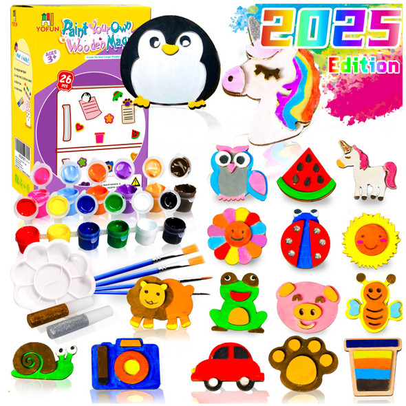 Y Yofun Paint Your Own Wooden Magnet - Wood Painting Craft Kit And Art Set For Kids, Art And Craft Supplies Party Favors For Boys Girls Age 4 5 6 7 8, Easter Crafts & Basket Stuffers Y Yofun Paint Your Own Wooden Magnet - Wood Painting Craft Kit And Art Set For Kids, Art And Craft Supplies Party Favors For Boys Girls Age 4 5 6 7 8, Easter Crafts & Basket Stuffers