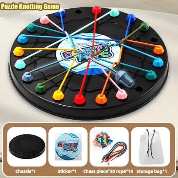 Yeopopshop Brainy Knots Rope Untangling Puzzle Game,Strategy Board Game Rope Untangling Challenge,Perfect For Parent-Child Interaction,Family Travel Party Toys,Best s For Kids Or Adults.