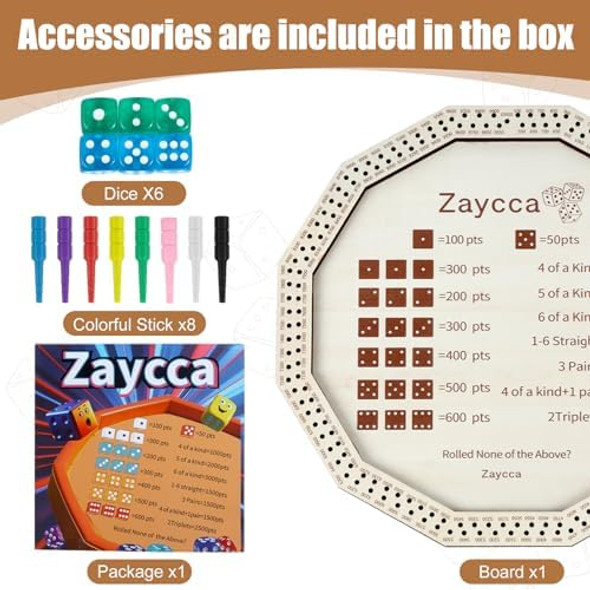 Zaycca Dice Game Board – Family-Friendly Dice Rolling Game With Score Pads And Dice, Fun Game Night Or Party Entertainment For Kids & Adults