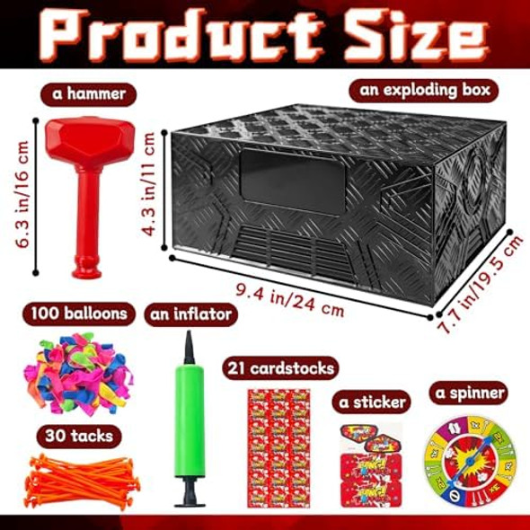 Zddaoole Balloon Game,Explosion Balloons Popping Games,Bang Balloons Tricky Tabletop Game,Blast Box Balloon Board Games For Kids,Family Parties