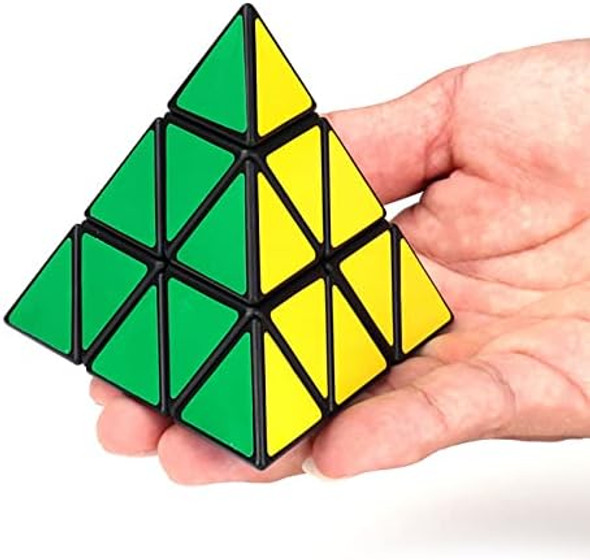 Zhildchen Pyramid Speed Cube Brain Teasers 3X3X3 Speed Cube Triangle Puzzle Magic Cube Brain Teaser Puzzle Toy Black 3X3