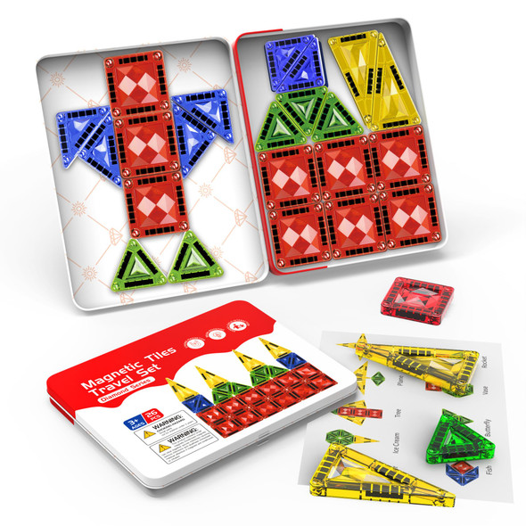 Zupooko Mini Magnetic Tiles For Kids Ages 3-8, Travel Magnetic Building Blocks With Metal Storage Box, Stem Educational Toys, Montessori Sensory Learning Toys For Toddlers, Boys & Girls Zupooko Mini Magnetic Tiles For Kids Ages 3-8, Travel Magnetic Building Blocks With Metal Storage Box, Stem Educational Toys, Montessori Sensory Learning Toys For Toddlers, Boys & Girls