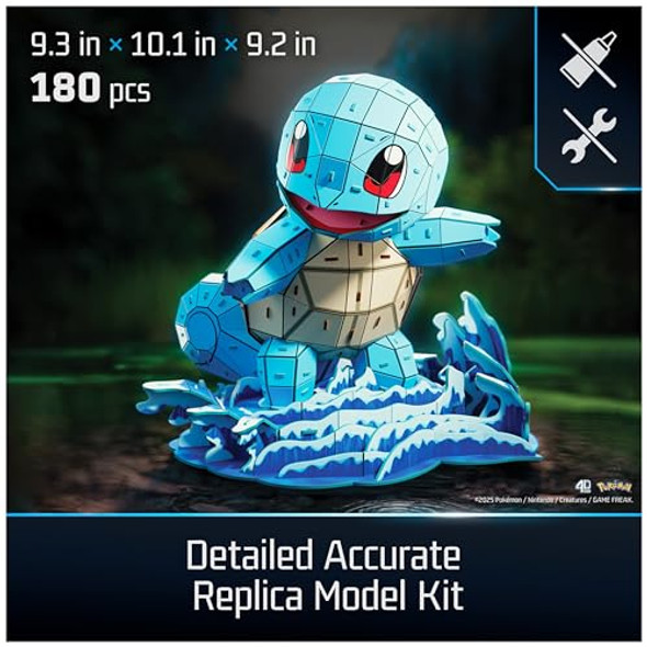 4D Build, Pokémon Squirtle 3D Model Kit, Pokémon Figure, Kanto First Partner Collection, Desk Décor, 180 Pieces, For Ages 12 & Up 4D Build, Pokémon Squirtle 3D Model Kit, Pokémon Figure, Kanto First Partner Collection, Desk Décor, 180 Pieces, For Ages 12 & Up