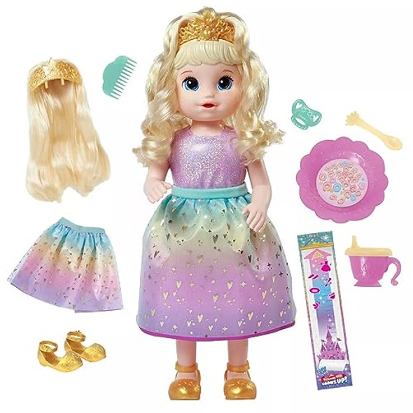 Baby Alive Princess Ellie Grows Up Interactive Doll With Accessories, Toys For 3+ Years, 18-Inch