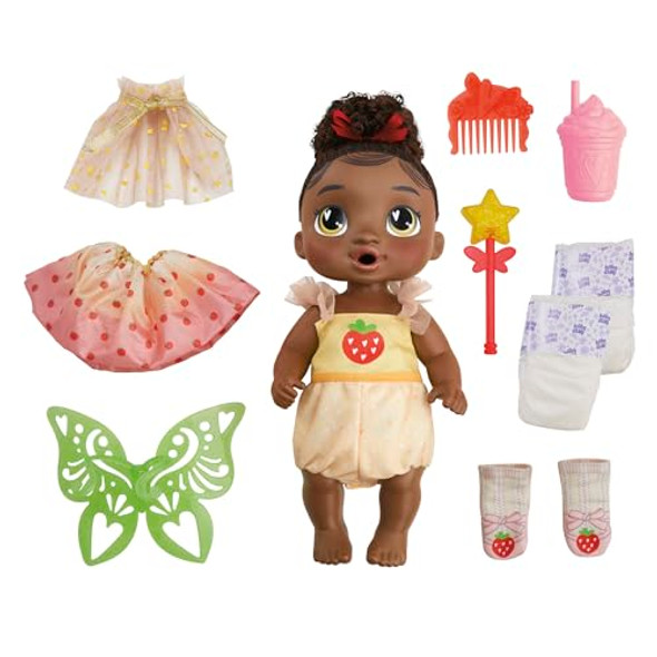 Baby Alive Fairy Fashions Berry Boo Doll With Clothes Accessories, Black Hair, 11 Inches, Toys For 3 Year Old Girls And Boys & Up ( Exclusive)