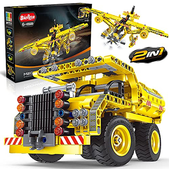 Baodlon Stem / Building Toy For Ages 5, 6, 7, 8, 9, 10, 11, 12 Years Old Kid, Boy, Girl - 2-In-1 Truck Airplane Take Apart Toy, 361 Pcs Diy Building Kit, Learning Engineering Construction Toy, Ideal Baodlon Stem / Building Toy For Ages 5, 6, 7, 8, 9, 10, 11, 12 Years Old Kid, Boy, Girl - 2-In-1 Truck Airplane Take Apart Toy, 361 Pcs Diy Building Kit, Learning Engineering Construction Toy, Ideal