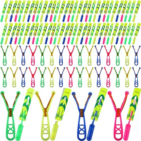 Cagemoga 104 Pcs Flying Slingshot Toy With Led Lights And Whistle 52Pcs Led Arrow Helicopter And 52Pcs Launchers For Summer Outdoor Game Birthdays S Glow In The Dark Party Supplies Cagemoga 104 Pcs Flying Slingshot Toy With Led Lights And Whistle 52Pcs Led Arrow Helicopter And 52Pcs Launchers For Summer Outdoor Game Birthdays S Glow In The Dark Party Supplies